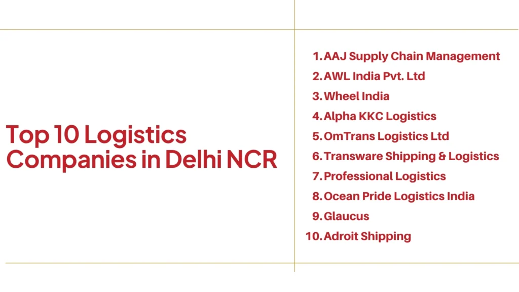 Top 10 Logistics Companies in Delhi
