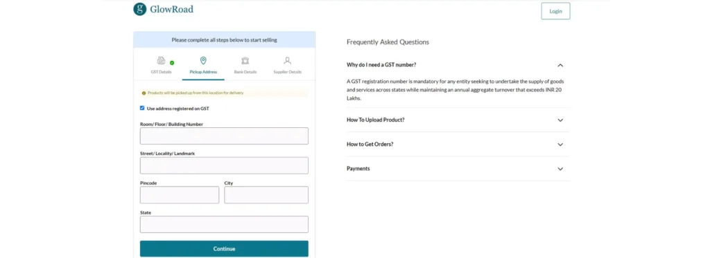 glowroad seller login