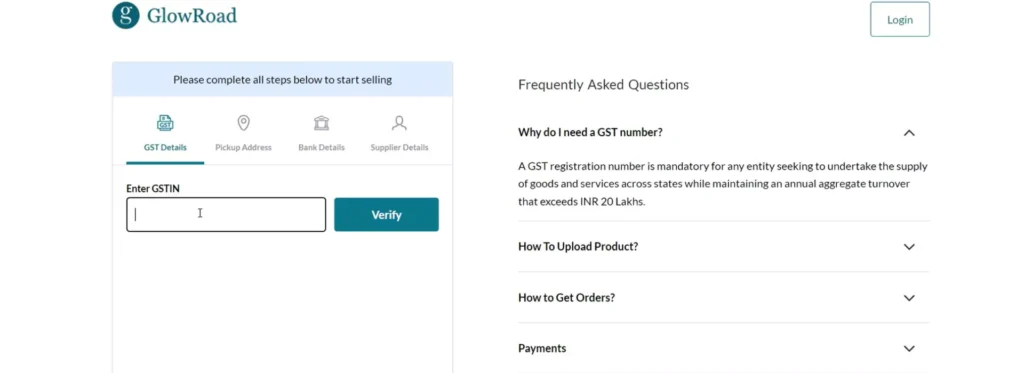 glowroad seller portal