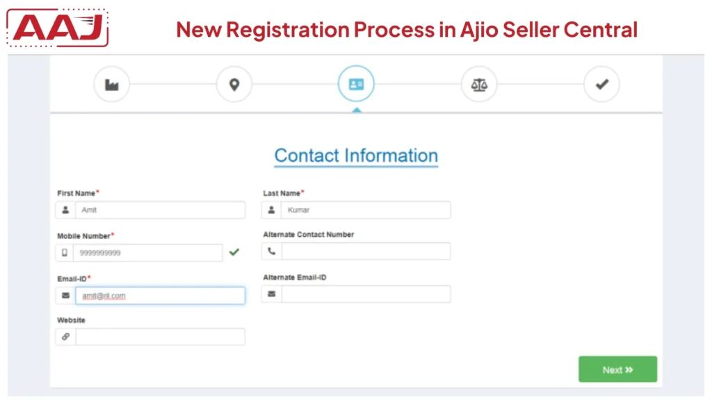 Sellers contact Information