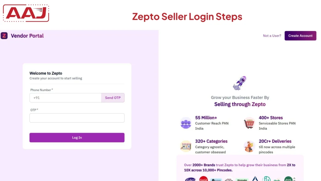 Zepto Seller Login