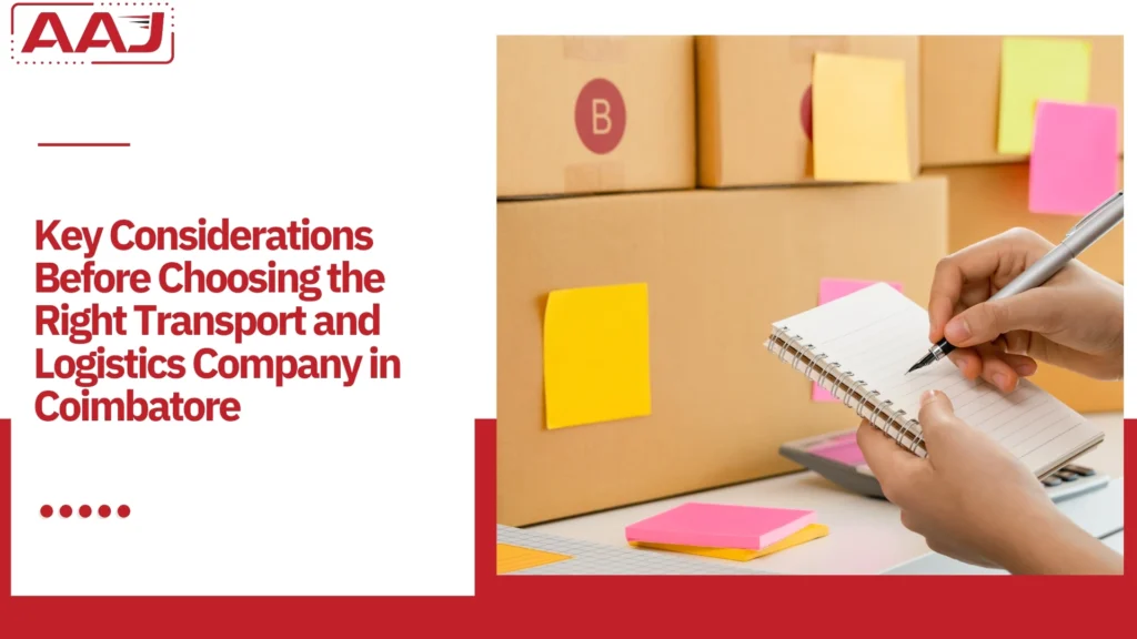 Best Logistics Company in Coimbatore​